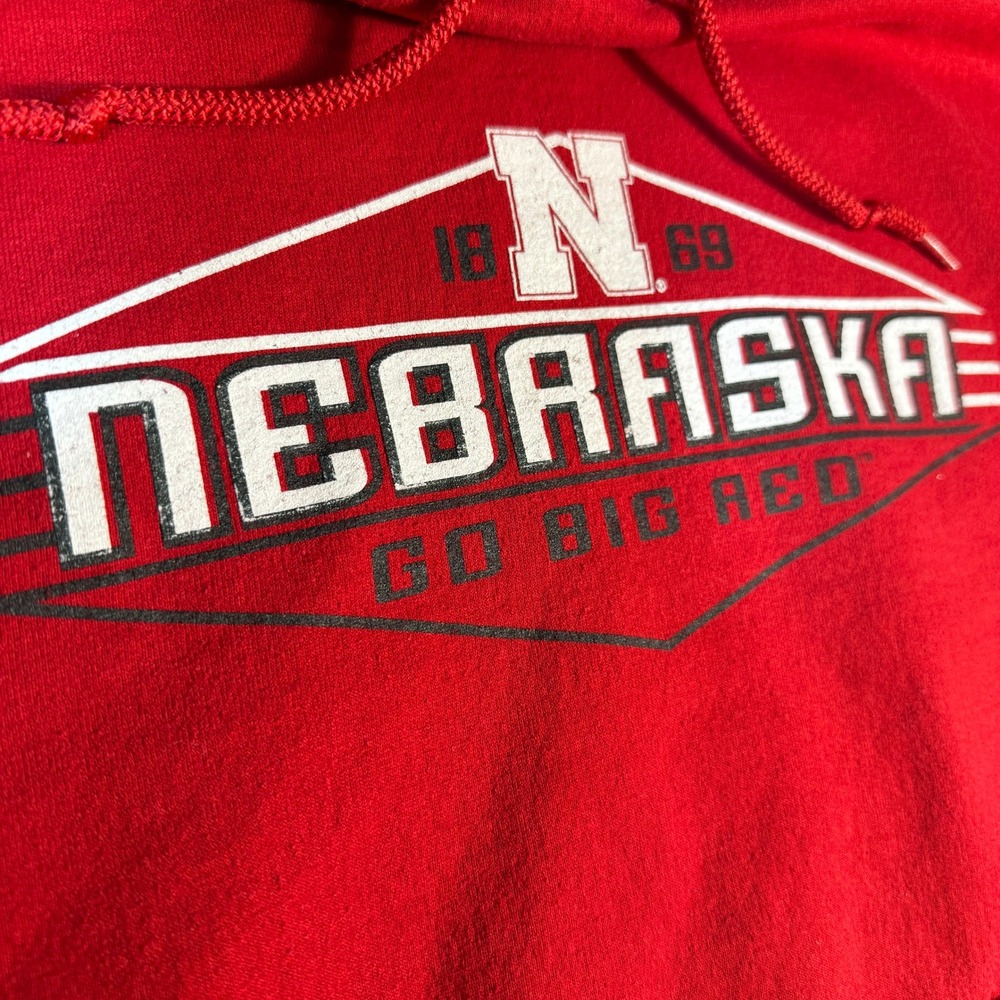Nebraska Huskers Hoodie Mens Medium University‎ of Nebraska Go Big Red Pullover - Picture 3 of 9